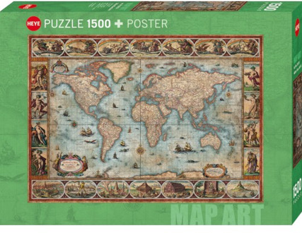 Map Art - Willem Blaeu World (1500 stukjes)