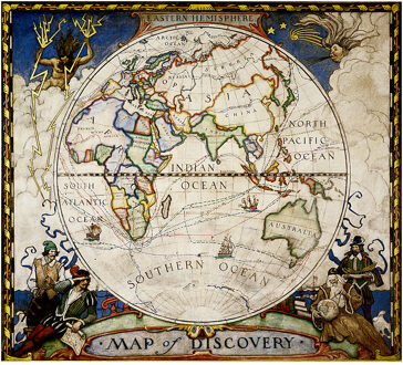 Map Of Discovery, Eastern Hemisphere, Tubed