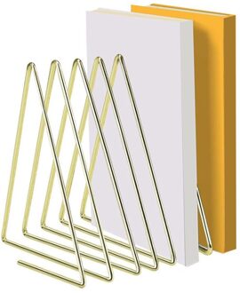 Map Rack Azine Houder, Elastische 7 Stukken Triple-Gedreven Draad Boek Organizer Stand Voor Bureau goud