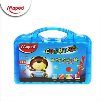 Maped Kleurrijke Zijdeachtige Kleurpotloden 6/12/24/36 Kleuren Set Water-Oplosbare Roterende Olieverfschilderij Stok Kind Verf borstel Plastic Case 24 kleuren reeks