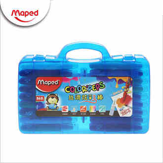 Maped Kleurrijke Zijdeachtige Kleurpotloden 6/12/24/36 Kleuren Set Water-Oplosbare Roterende Olieverfschilderij Stok Kind Verf borstel Plastic Case 36 kleuren reeks