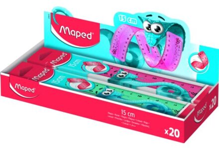 Maped liniaal twist'n flex pulse, flexibel, 15 cm, assorti