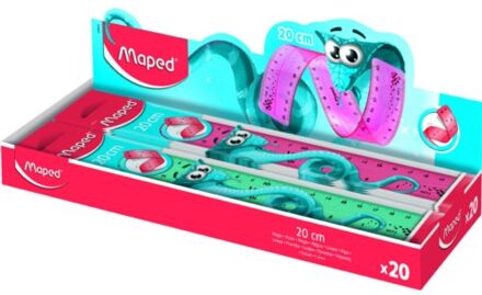 Maped liniaal twist'n flex pulse, flexibel, 20 cm, assorti