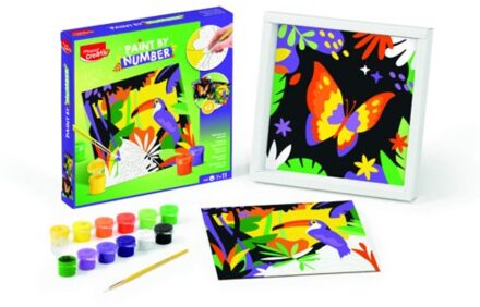 Maped schilderen op nummer color experiences, toekan en vlinder