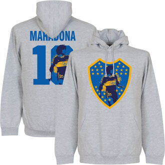 Maradona 10 Boca Juniors Logo Hooded Sweater - Grijs - Kinderen - 12-14YRS