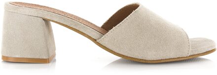 Marbella sand | suède hakken sandalen met hak dames Beige - 36
