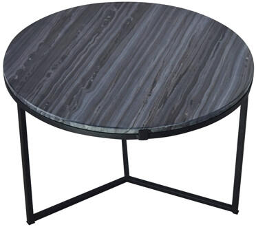 Marble Round Bijzettafel Zwart - Metaal - Marmer - Ø60x38