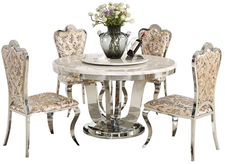 Marble stainless steel dining table set 4 chair Nordic comedor sillas de comedor mesa comedor muebles de madera mesa de jantar s