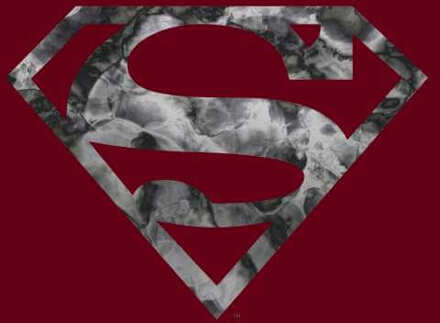 Marble Superman Logo Hoodie - Burgundy - L - Burgundy