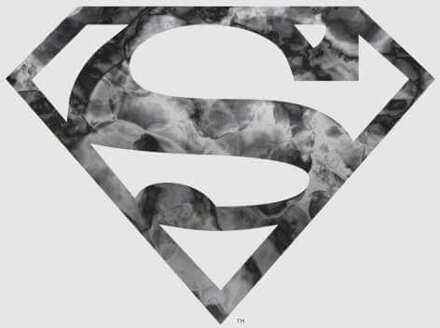 Marble Superman Logo Hoodie - Grey - L - Grey