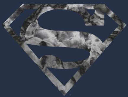 Marble Superman Logo Men's T-Shirt - Navy - XL - Navy blauw