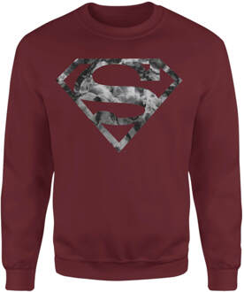 Marble Superman Logo Sweatshirt - Burgundy - L - Burgundy