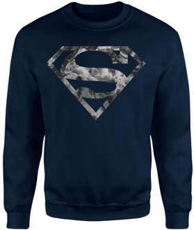 Marble Superman Logo Sweatshirt - Navy - L - Navy blauw