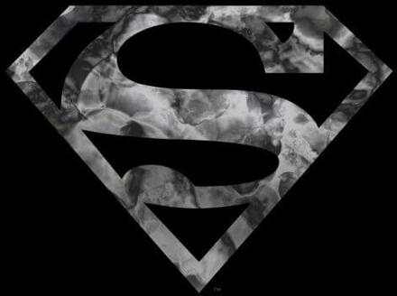 Marble Superman Logo Women's T-Shirt - Black - M Zwart