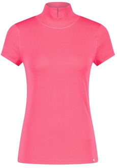 Marc Cain Aansluitend T-Shirt met Splitstaande Kraag Marc Cain , Pink , Dames - L,Xs