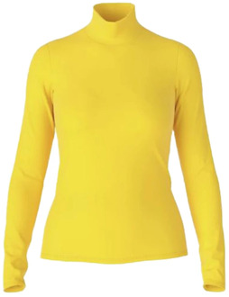 Marc Cain Jersey T-Shirt met Kraag Marc Cain , Yellow , Dames - XL