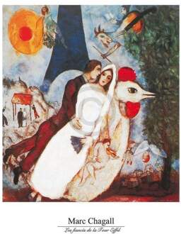 Marc Chagall - Les Fiances Kunstdruk 60x80cm