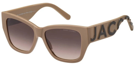 MARC JACOBS 695/S Zonnebrilude Brown/Brown Shaded Marc Jacobs , Beige , Unisex - 55 MM