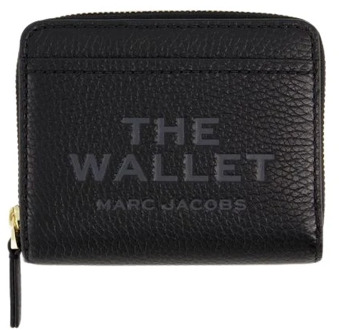 MARC JACOBS Compact Leren Portemonnee - Zwart Marc Jacobs , Black , Dames - ONE Size