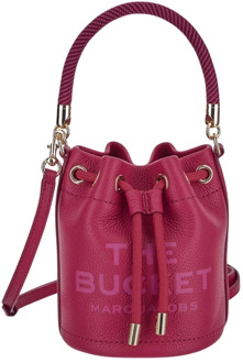 MARC JACOBS Grained Faux-Leather Bucket Tas Marc Jacobs , Pink , Dames - ONE Size