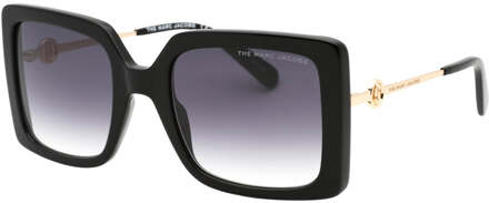 MARC JACOBS grijze lens zwarte vierkante zonnebril - maat