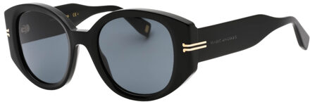 MARC JACOBS grijze ronde lens zwarte zonnebril - One Size