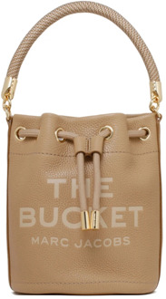 MARC JACOBS Kameel Leren Bucket Bag met Logo Marc Jacobs , Brown , Dames - ONE Size