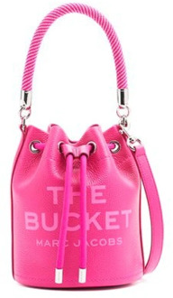 MARC JACOBS Leren Bucket Tas Roze Lippenstift Marc Jacobs , Pink , Dames - ONE Size
