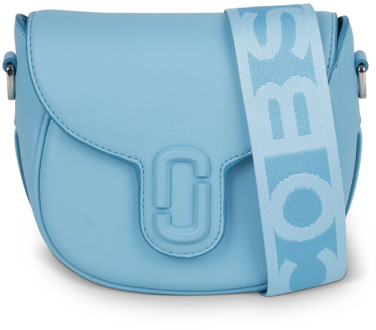 MARC JACOBS Leren Crossbody Tas met Logo Schouderband Marc Jacobs , Blue , Dames - ONE Size