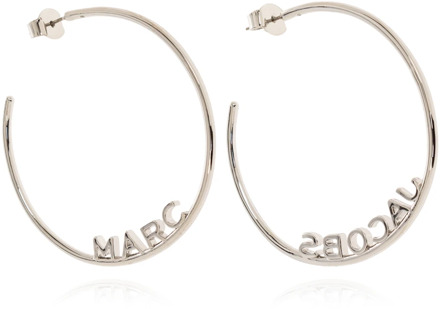 MARC JACOBS Messing oorbellen met logo Marc Jacobs , Gray , Dames - ONE Size