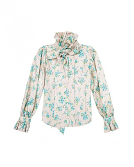 MARC JACOBS Zijden blouse met bloemenprint - Ivoor, Maat 2 Marc Jacobs , Green , Dames - Xs,2Xs