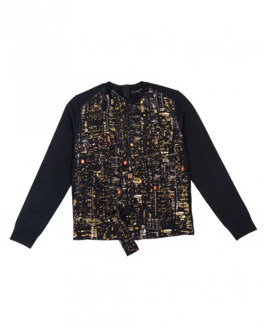 MARC JACOBS Zijden Skyline Print Cardigan Marc Jacobs , Black , Dames