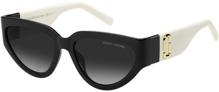 MARC JACOBS Zwart Wit/Grijs Getinte Zonnebril Marc Jacobs , Black , Dames - 57 MM