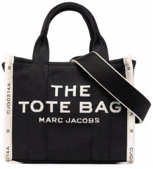MARC JACOBS Zwarte Canvas Mini Jacquard Tote Tas Marc Jacobs , Black , Dames - ONE Size