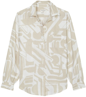 Marc O'Polo Bedrukte linnen blouse normaal Marc O'Polo , Multicolor , Dames - 2Xl,Xl,L,M,S,Xs,3Xl,2Xs