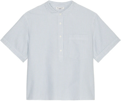 Marc O'Polo Gestreepte korte mouw blouse normaal Marc O'Polo , Blue , Dames - Xl,M,S,Xs