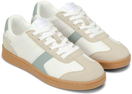 Marc O'Polo Hof Leather Sneakers Dames wit - lichtgroen - 38