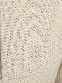 Marc O'Polo Hooded Half Zip Pullover Structured Bi-Colour Ecru Off-White - L,M