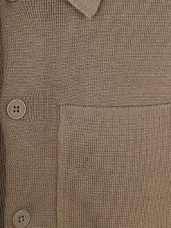 Marc O'Polo Knitted Overshirt Taupe Bruin - L,XL