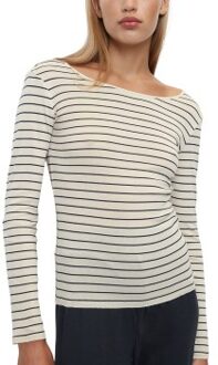 Marc O Polo Long Sleeve Top Beige,Wit - X-Small,Small,Medium,Large,X-Large