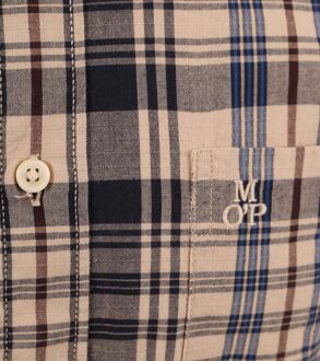 Marc O'Polo Overhemd Ruiten Beige Multicolour - L,M,XL
