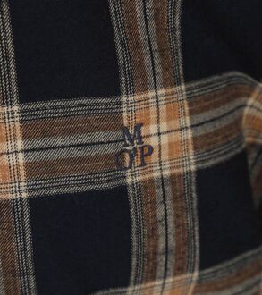 Marc O'Polo Overhemd Ruiten Flanel Donkerblauw - XL