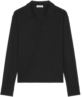 Marc O'Polo Polo blouse stijl longsleeve Marc O'Polo , Black , Dames - M,S,Xs,2Xs