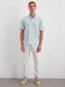 Marc O'Polo Poloshirt Slubs Starlight Blauw Lichtblauw