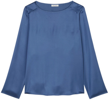 Marc O'Polo Regelmatig vloeiende blouse shirt Marc O'Polo , Blue , Dames - L,M,Xs