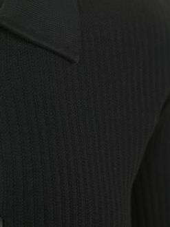 Marc O'Polo Vest Button Ribbed Navy Donkerblauw