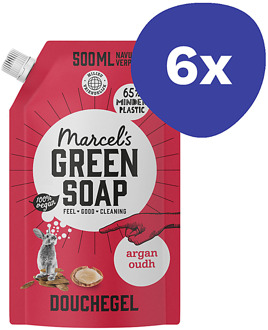 Marcel's Green Soap Douchegel Refill Stazak Argan & Oudh 6x 500ml