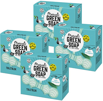 Marcel's Green Soap Toiletblok Munt & Eucalyptus Multipack x4