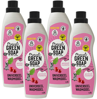 Marcel's Green Soap Wasmiddel Patchouli & Cranberry Multipack x4