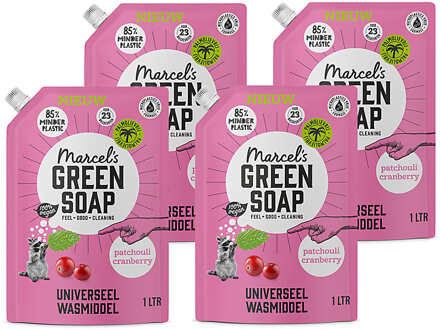 Marcel's Green Soap Wasmiddel Stazak Patchouli & Cranberry 4x 1L